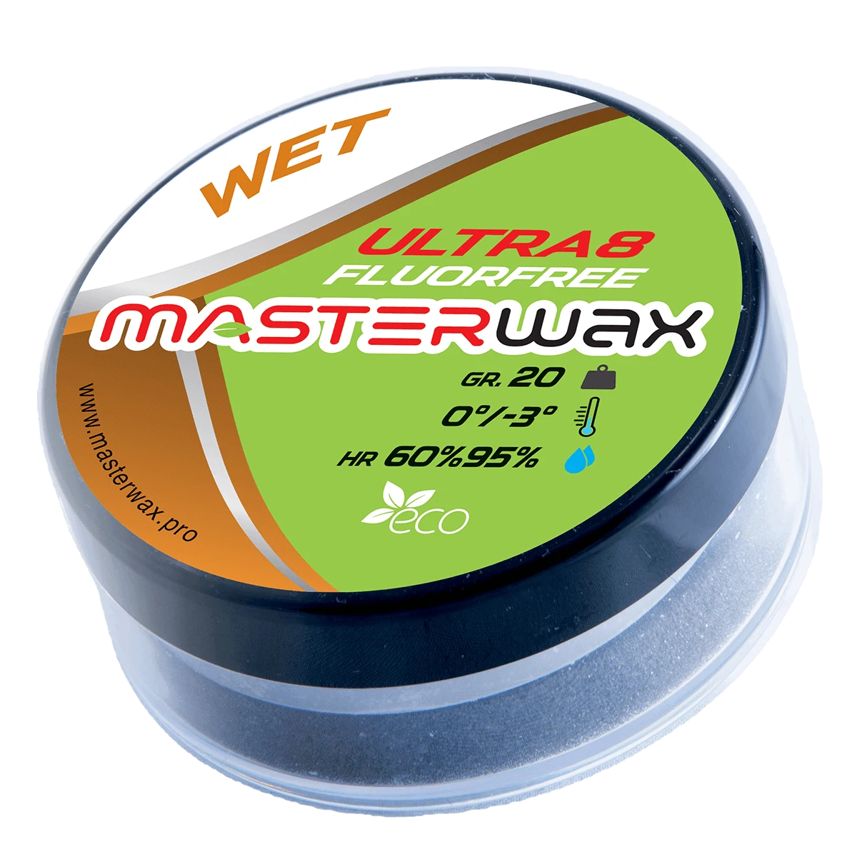 MasterWax Ultra8 FLUORFREE Wet Wool-Apply Wax (0C/-3C) | 20g 1 MasterWax Ultra8 FLUORFREE Wet Wool-Apply Wax (0C/-3C) | 20g