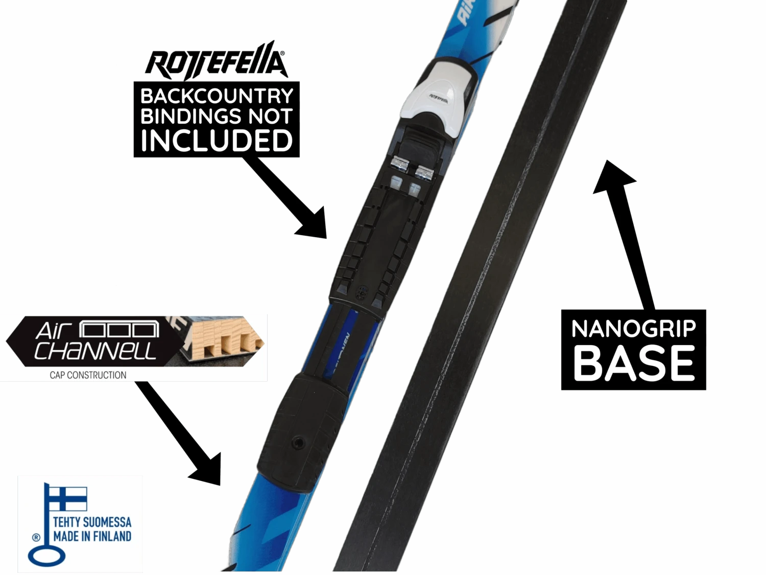 Peltonen Mountain Off-Track Classic NANOGRIP 2016 Skis 53-49-51mm Sidecut | 195cm 2 Peltonen Mountain Off-Track Classic NANOGRIP 2016 Skis 53-49-51mm Sidecut | 195cm - Image 2