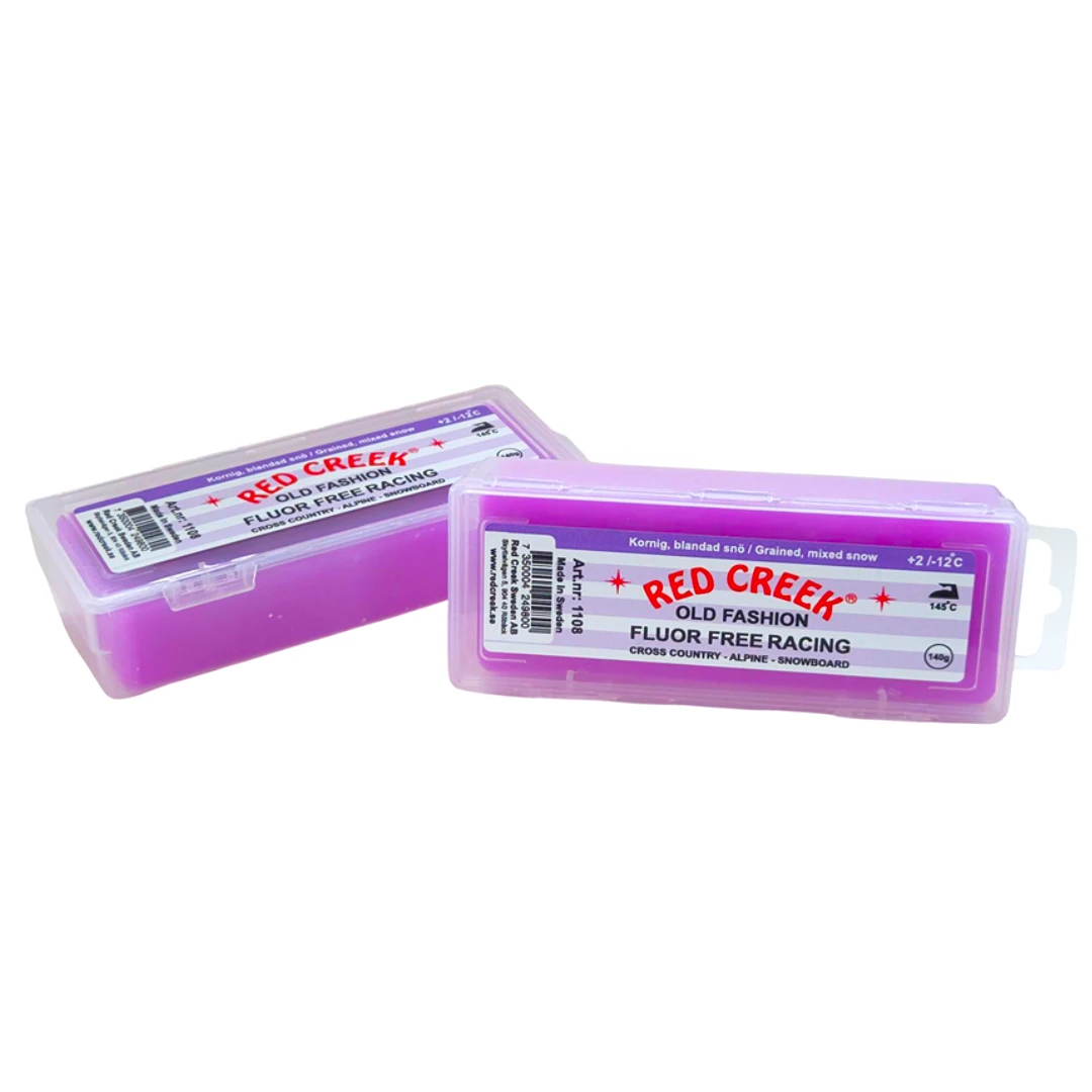 Red Creek Fluor-Free Violet `Old Fashion` Grained, Mixed Snow Melt Glide Wax (2C/-12C) | 140g 1 Red Creek Fluor-Free Violet `Old Fashion` Grained, Mixed Snow Melt Glide Wax (2C/-12C) | 140g