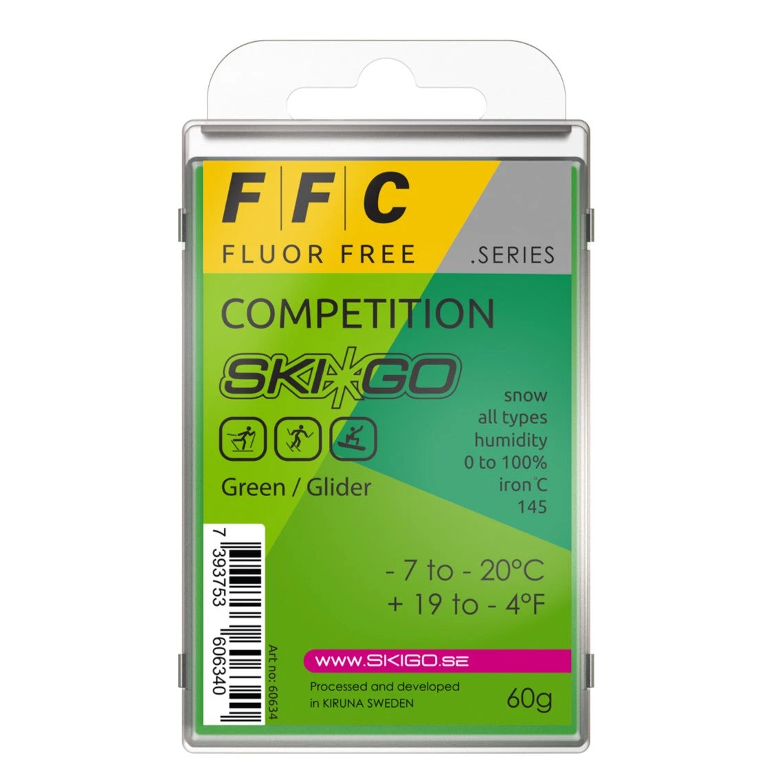 Ski*Go FFC Green Melt Wax (-7C/-20C) 1 Ski*Go FFC Green Melt Wax (-7C/-20C)